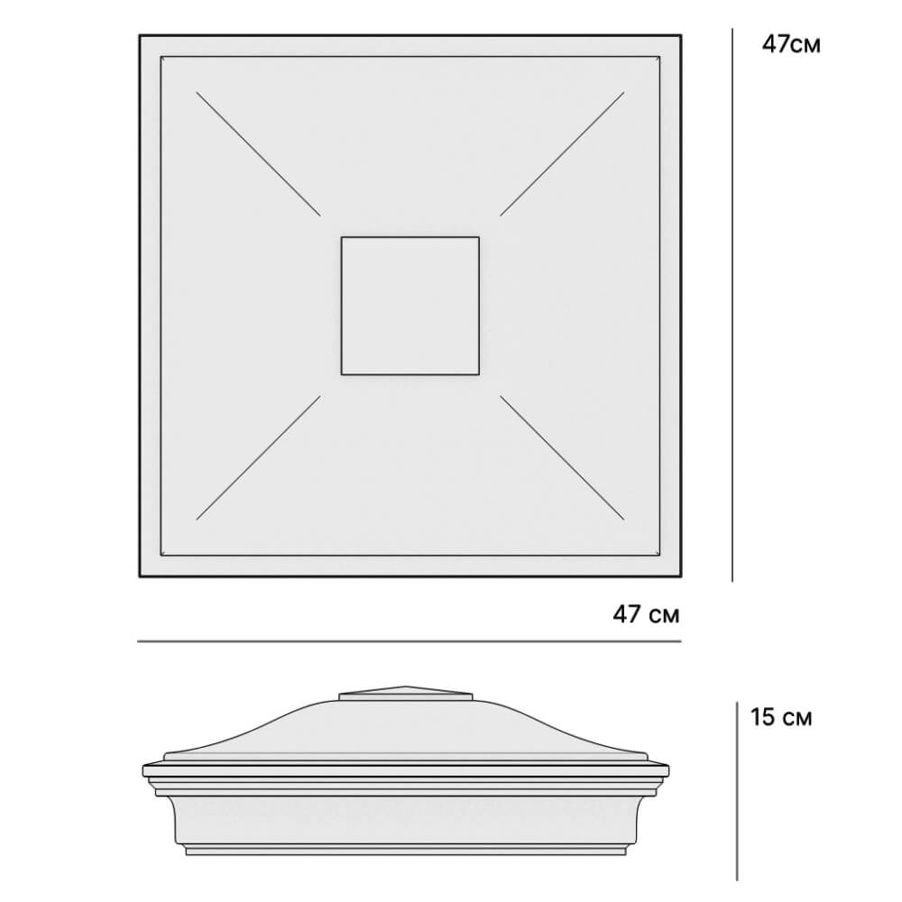 Колпак Zking Монблан Бежевый на столб 1.5х1.5 кирпича (385х385мм)